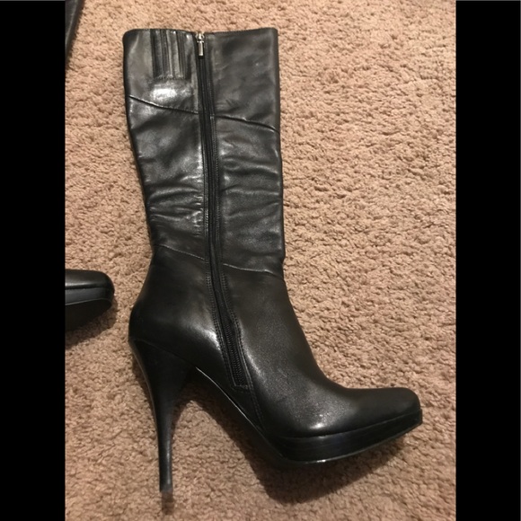 EUC Size 7M under the knee black leather boots - Picture 6 of 8